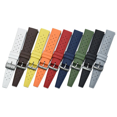 Black Tropical FKM Rubber Watch Strap